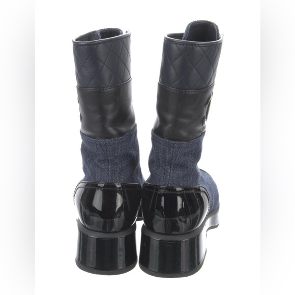 Chanel Denim Combat Boots - Picture 3 of 5